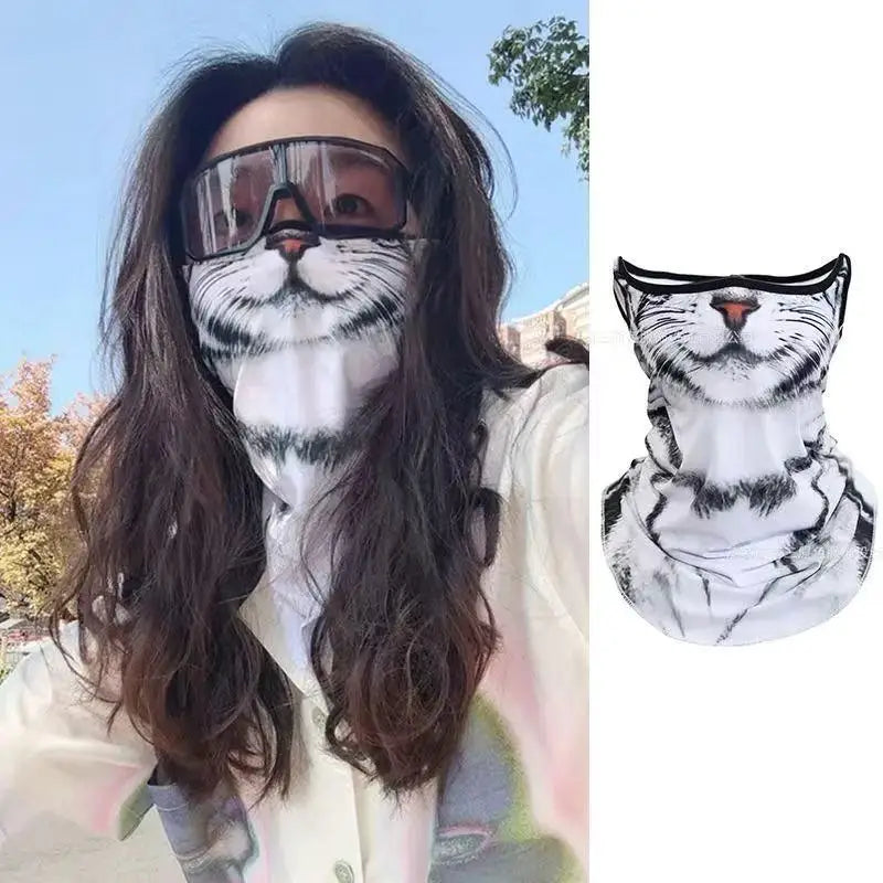 3d Cat Dog Cute Animal Balaclava Motorcycle Motocross Ski Snowboard Hat Helmet Liner Biker Neck Warmer Face Cap Cycling Headgear