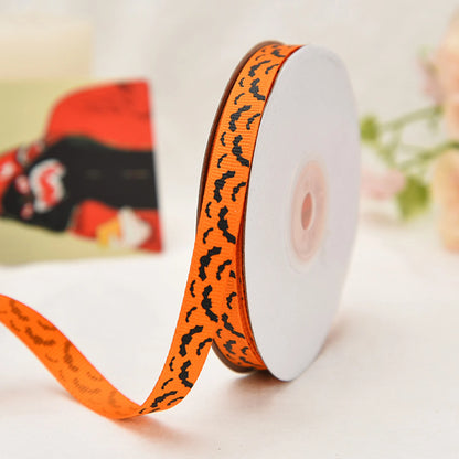 Halloween Grosgrain Ribbon Ghost Bat Spider Web Pumpkin Printed Ribbon Gift Wrapping Decor