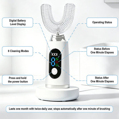 Smart U-Shaped Toothbrush Degrees Intelligent Silicon Head Sonic Electric Toothbrush Automatic USB Charge Waterproof Toothbrush
