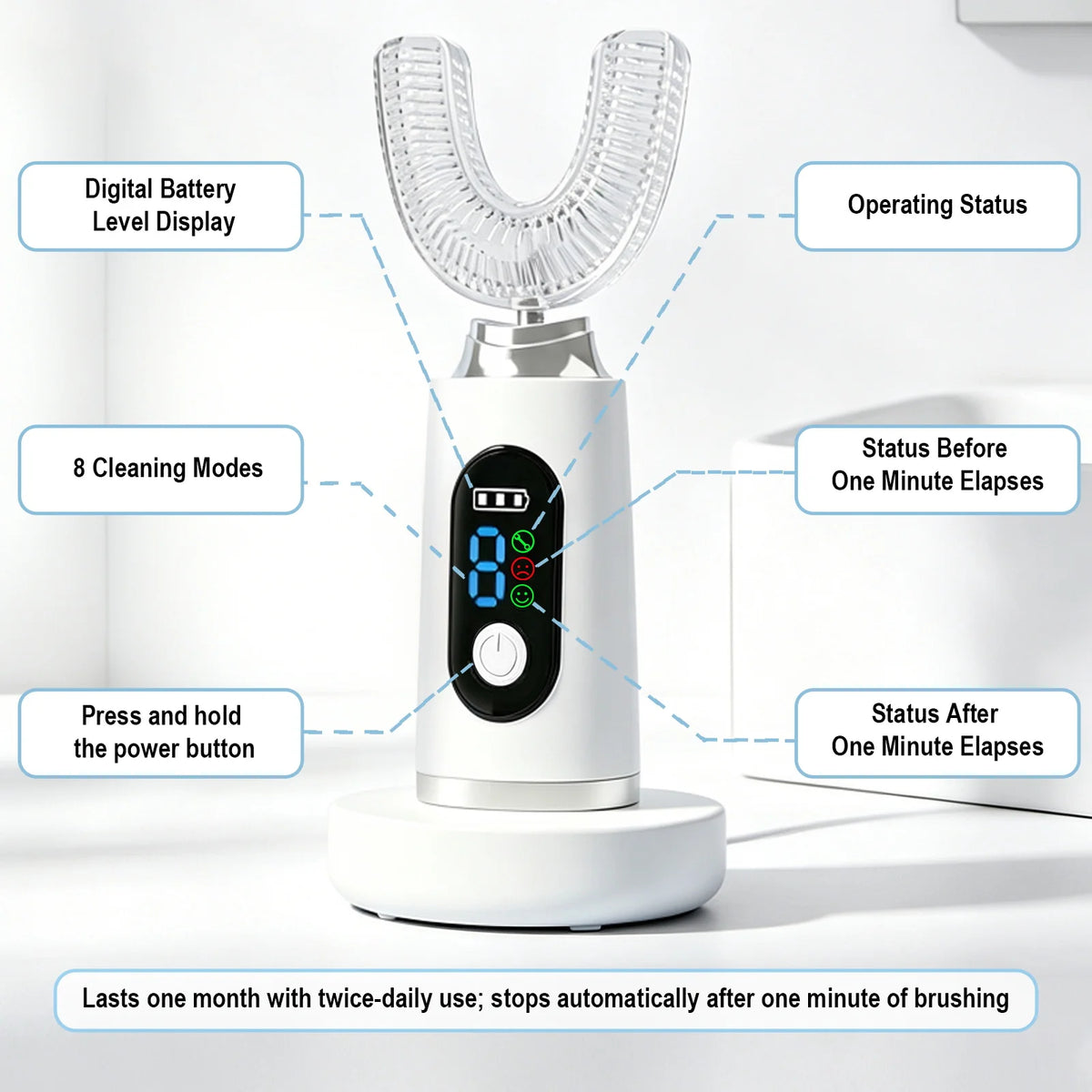 Smart U-Shaped Sonic Toothbrush
