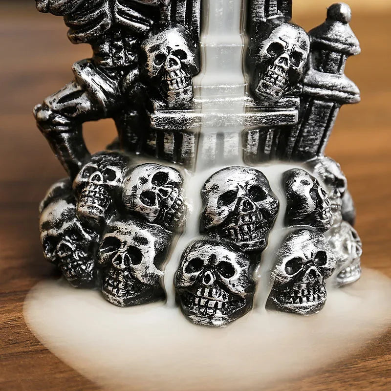 backflow aroma burner handicraft ornaments Creative European and American skull decoration sandalwood inverted incense burner