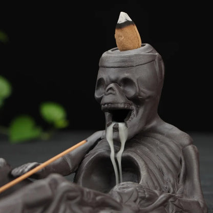 Retro Handmade Ceramic Backflow Incense Burner Home Decor Incense Holder Buddhist Crafts Without Incense Cones