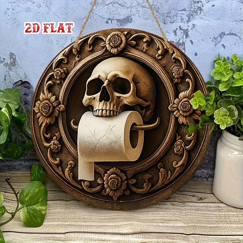 1Pcs Halloween Gothic Style Skull Wooden Wall Decoration Home Aesthetic Decoration Products