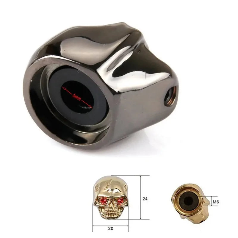 For Bass Volume Color Knob Potentiometer Cap, Skull Creative Electric Guitar Metal Volume Knob