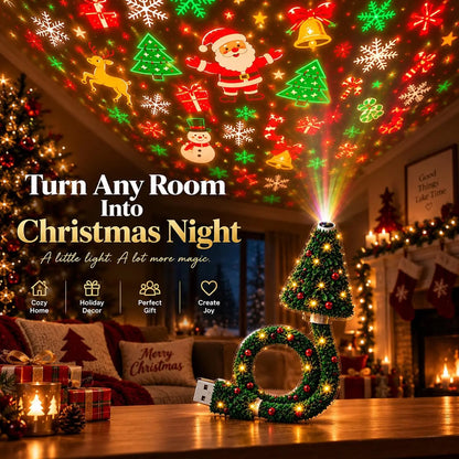 New Christmas Projector Light, Plug and Play HD Christmas Projector, USB Powered Christmas Night Light with 6+ Holiday Patterns