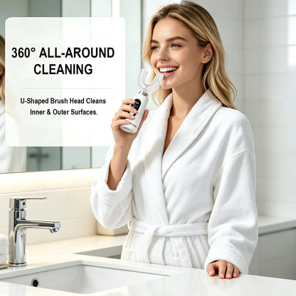 Smart U-Shaped Toothbrush Degrees Intelligent Silicon Head Sonic Electric Toothbrush Automatic USB Charge Waterproof Toothbrush