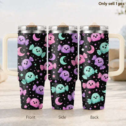 Halloween Witchy Skull Vacuum Flasks 40oz Thermal Tumbler with Handle Stainless Steel Vacuum Insulated Water Portable Mug Cup