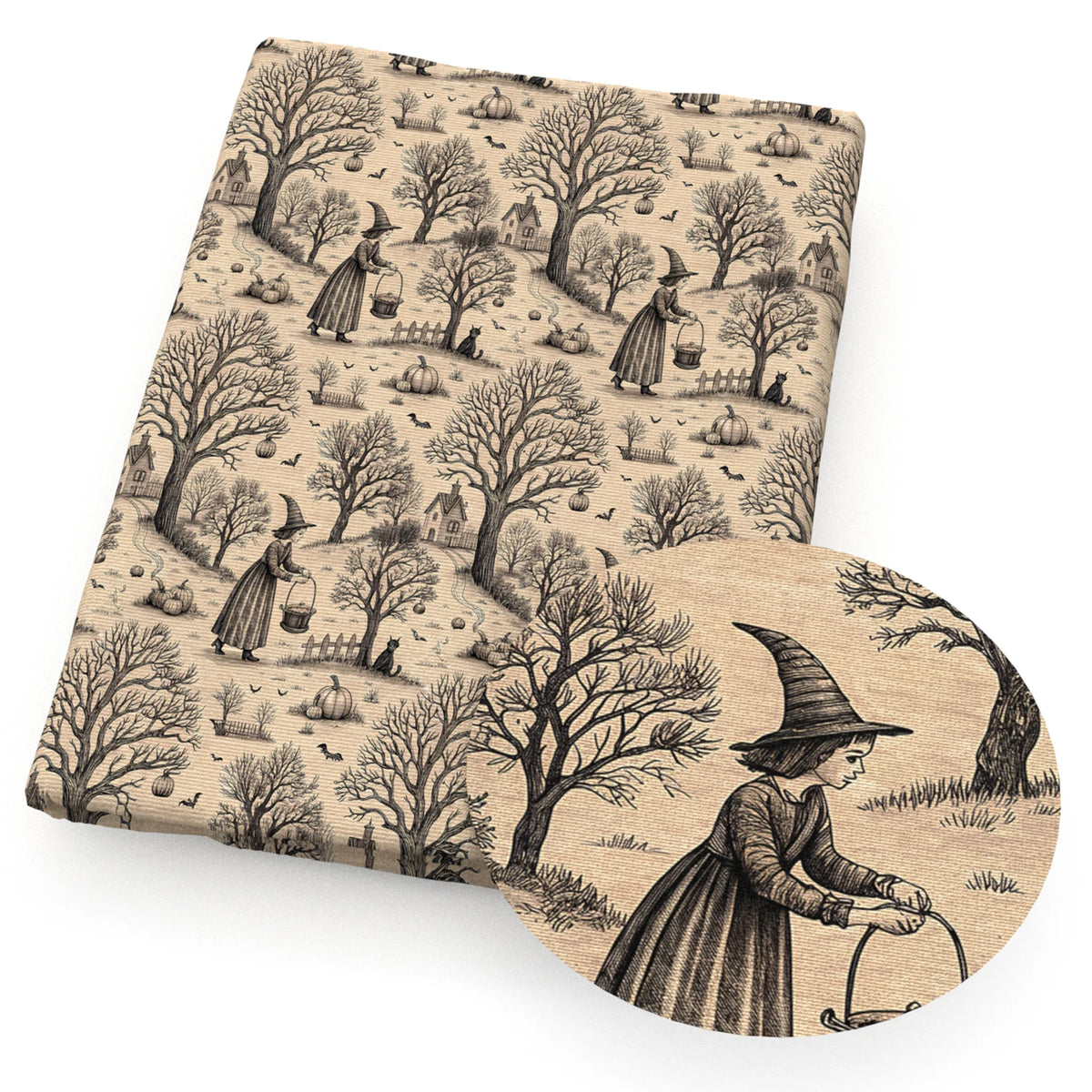 50*145cm Bat Pumpkin Halloween Polyester Cotton Fabric for Tissue Sewing Quilting Fabrics Needlework Material DIY Handmade