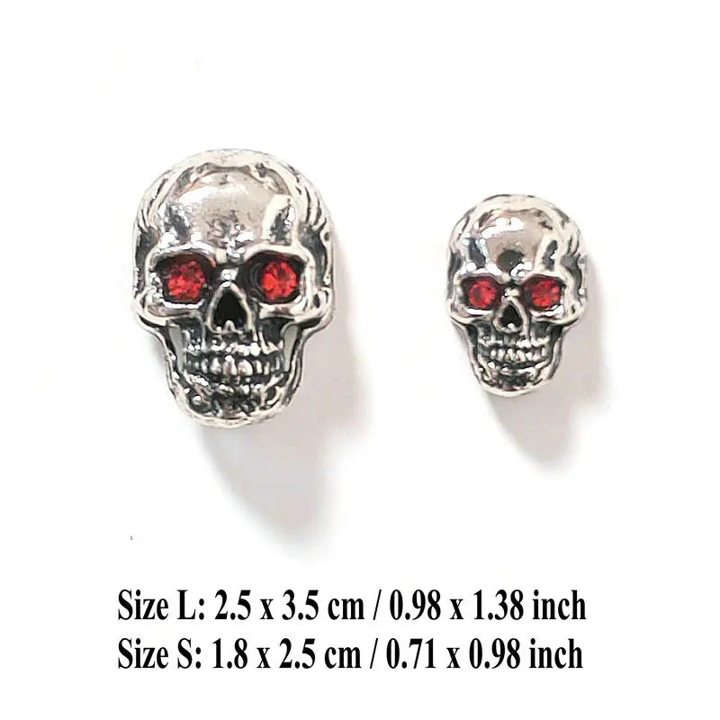 6pcs Gothic Red Eye Skull Fridge Magnets 2 Sizes Punk Metal Home Decor Party Arts Accessory Refrigerator Skull Ornaments