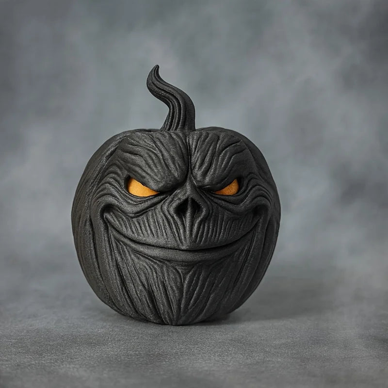 Set Includes Pumpkin Base, Ghost & Hat, Creative 3D Printed Halloween Pumpkin Elf Decor, Desktop Ornament for Holiday Scene, Hom