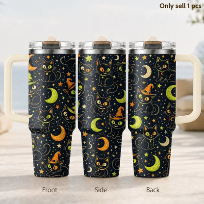 Halloween Witchy Skull Vacuum Flasks 40oz Thermal Tumbler with Handle Stainless Steel Vacuum Insulated Water Portable Mug Cup