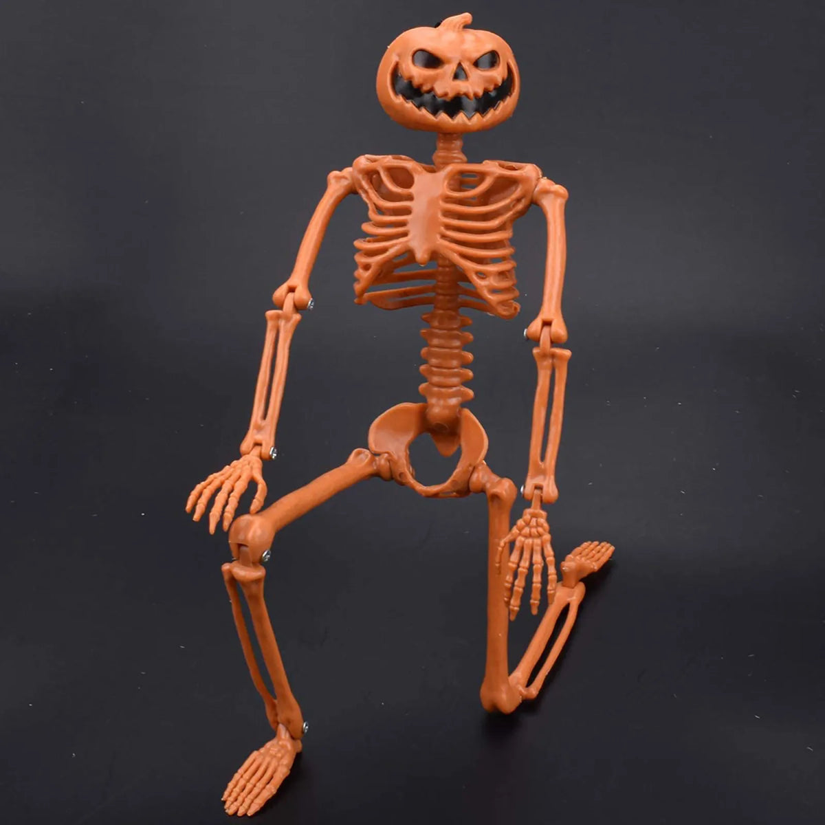 Party Ornament Desktop Halloween Gift Figurine Pumpkin Skeleton Ornament Posable Halloween Skeleton Prop Articulated Mini Home
