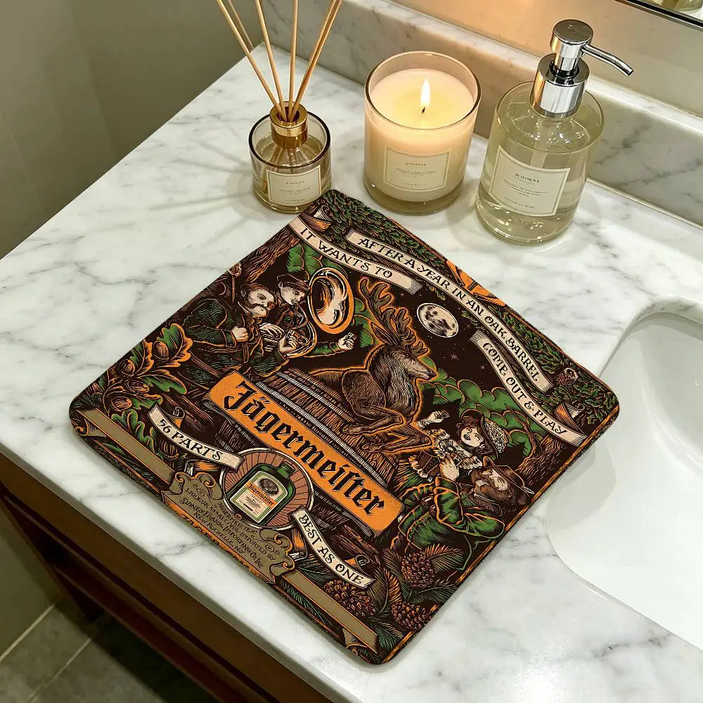 J-Jagermeister Anime Hanging Style Hand Wiping Towel, Polyester Cotton, Anti-fade for Indoor Kitchen Living Room