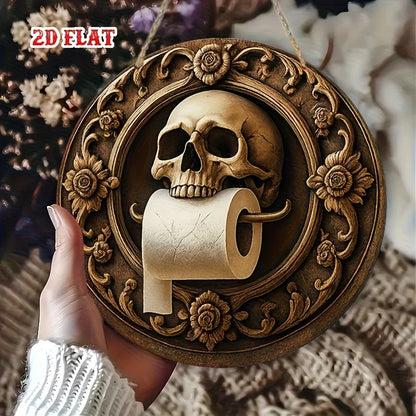 1Pcs Halloween Gothic Style Skull Wooden Wall Decoration Home Aesthetic Decoration Products
