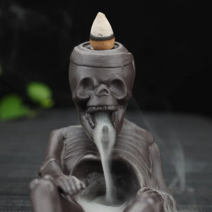 Retro Handmade Ceramic Backflow Incense Burner Home Decor Incense Holder Buddhist Crafts Without Incense Cones