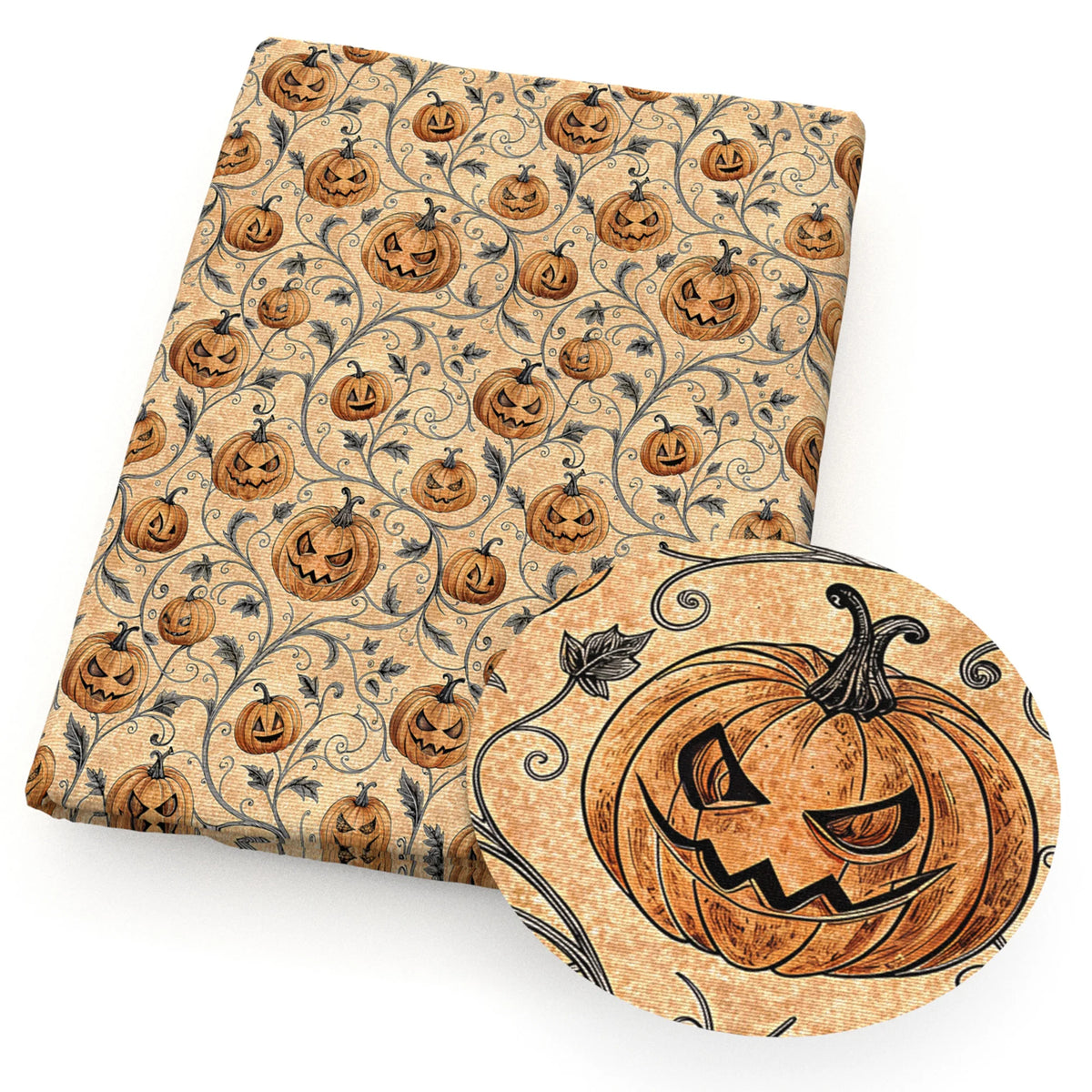 50*145cm Bat Pumpkin Halloween Polyester Cotton Fabric for Tissue Sewing Quilting Fabrics Needlework Material DIY Handmade