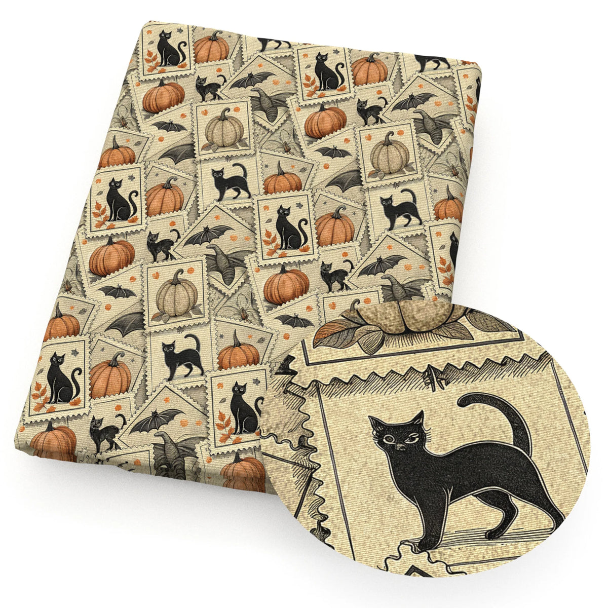 50*145cm Bat Pumpkin Halloween Polyester Cotton Fabric for Tissue Sewing Quilting Fabrics Needlework Material DIY Handmade