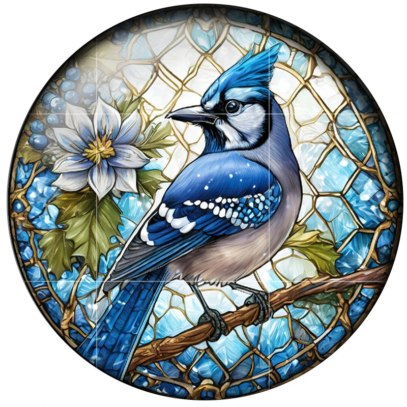 Watercolor Flowers Birds Art Paintings 24pcs Mix 12mm/20mm/25mm Round Photo Glass Cabochon Demo Flat Back Making Findings H151
