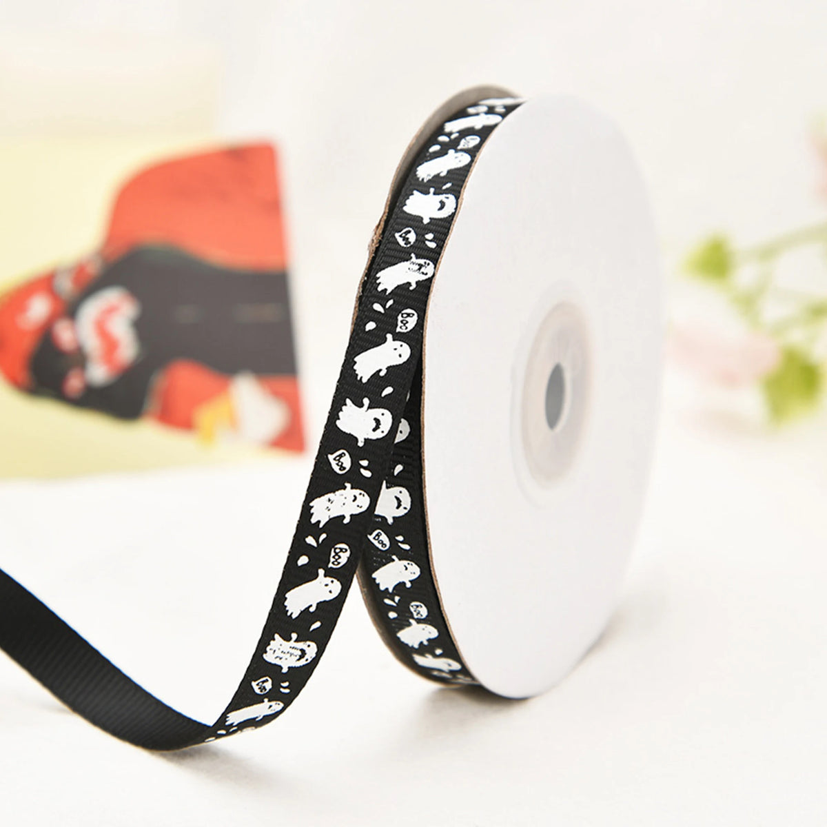 Halloween Grosgrain Ribbon Ghost Bat Spider Web Pumpkin Printed Ribbon Gift Wrapping Decor