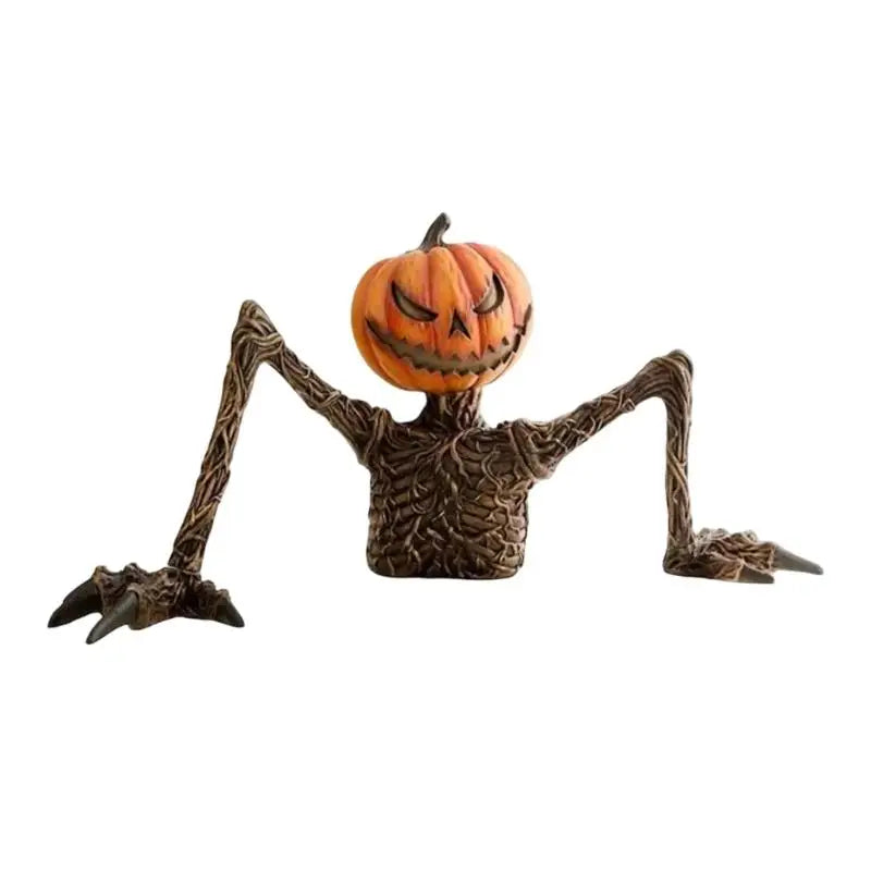 E8BD Textured Resin Yard Accent Figurine for Halloween Entry Decoration, Raised Skeleton Character Form for Porch Lawn Garage
