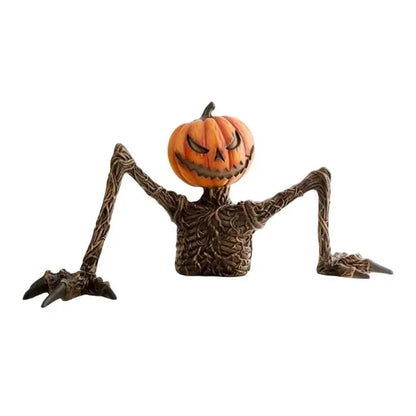 E8BD Textured Resin Yard Accent Figurine for Halloween Entry Decoration, Raised Skeleton Character Form for Porch Lawn Garage