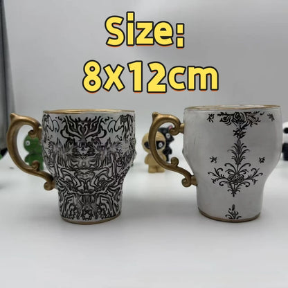 Halloween Resin Skull Mug 2 Styles, Gothic Coffee Tea Cup, Creative Desktop Ornament, Home Table Decor for Halloween Party
