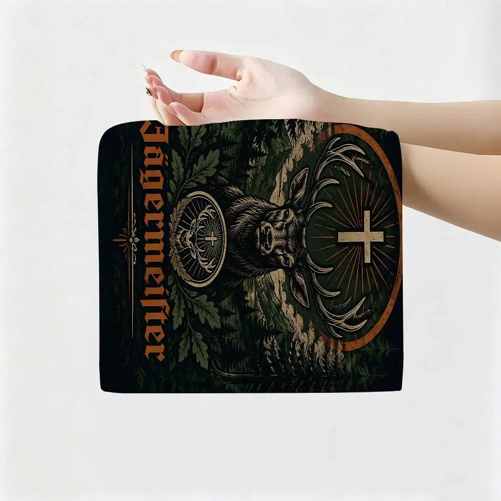 J-Jagermeister Anime Hanging Style Hand Wiping Towel, Polyester Cotton, Anti-fade for Indoor Kitchen Living Room