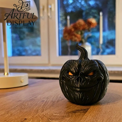 Set Includes Pumpkin Base, Ghost & Hat, Creative 3D Printed Halloween Pumpkin Elf Decor, Desktop Ornament for Holiday Scene, Hom