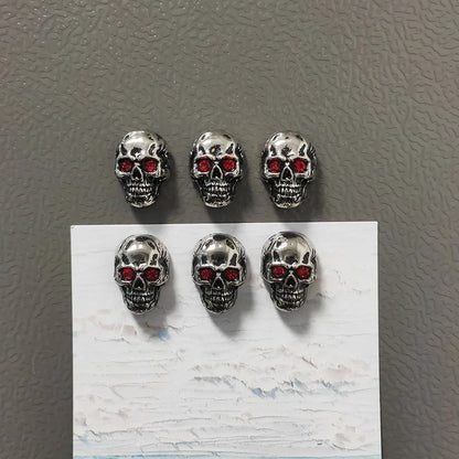 6pcs Gothic Red Eye Skull Fridge Magnets 2 Sizes Punk Metal Home Decor Party Arts Accessory Refrigerator Skull Ornaments