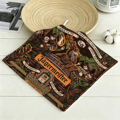 J-Jagermeister Anime Hanging Style Hand Wiping Towel, Polyester Cotton, Anti-fade for Indoor Kitchen Living Room