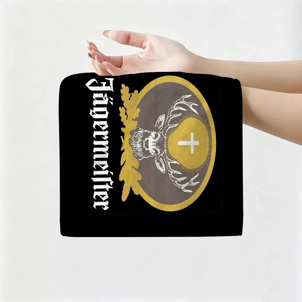 J-Jagermeister Anime Hanging Style Hand Wiping Towel, Polyester Cotton, Anti-fade for Indoor Kitchen Living Room