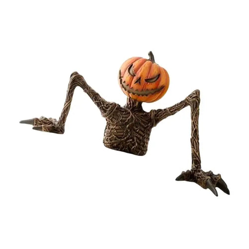E8BD Textured Resin Yard Accent Figurine for Halloween Entry Decoration, Raised Skeleton Character Form for Porch Lawn Garage