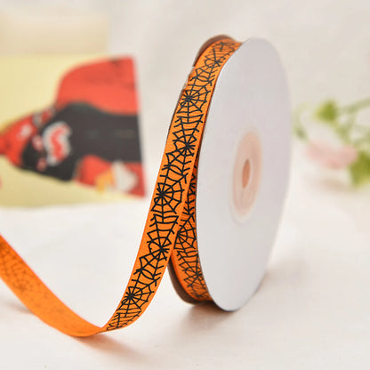 Halloween Grosgrain Ribbon Ghost Bat Spider Web Pumpkin Printed Ribbon Gift Wrapping Decor
