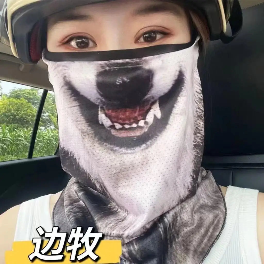 3d Cat Dog Cute Animal Balaclava Motorcycle Motocross Ski Snowboard Hat Helmet Liner Biker Neck Warmer Face Cap Cycling Headgear