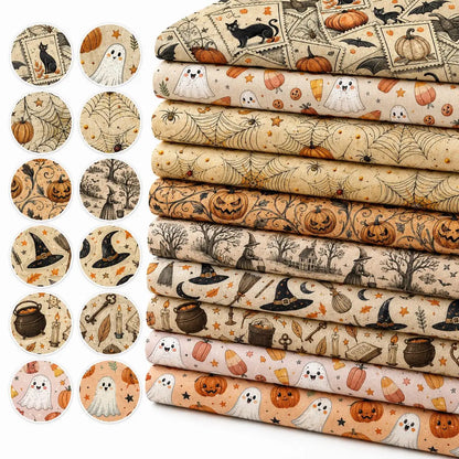 50*145cm Bat Pumpkin Halloween Polyester Cotton Fabric for Tissue Sewing Quilting Fabrics Needlework Material DIY Handmade