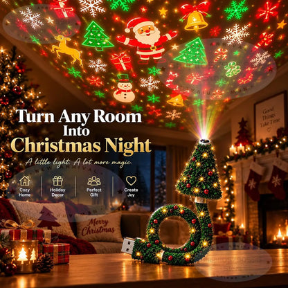 New Christmas Projector Light, Plug and Play HD Christmas Projector, USB Powered Christmas Night Light with 6+ Holiday Patterns