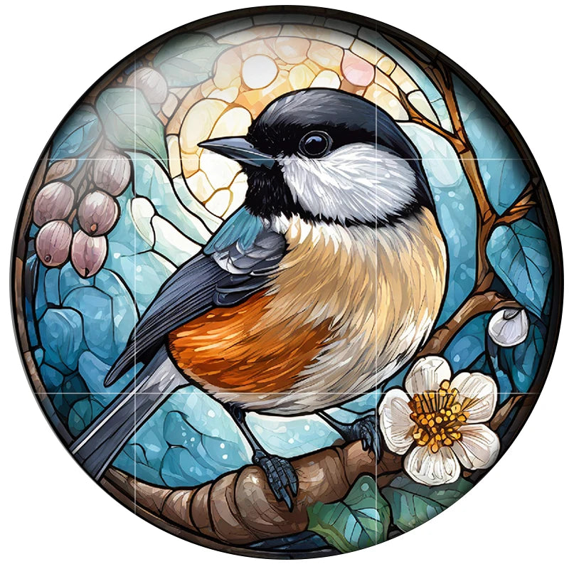 Watercolor Flowers Birds Art Paintings 24pcs Mix 12mm/20mm/25mm Round Photo Glass Cabochon Demo Flat Back Making Findings H151