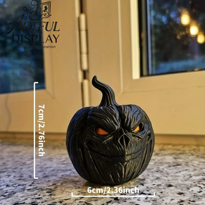 Set Includes Pumpkin Base, Ghost & Hat, Creative 3D Printed Halloween Pumpkin Elf Decor, Desktop Ornament for Holiday Scene, Hom