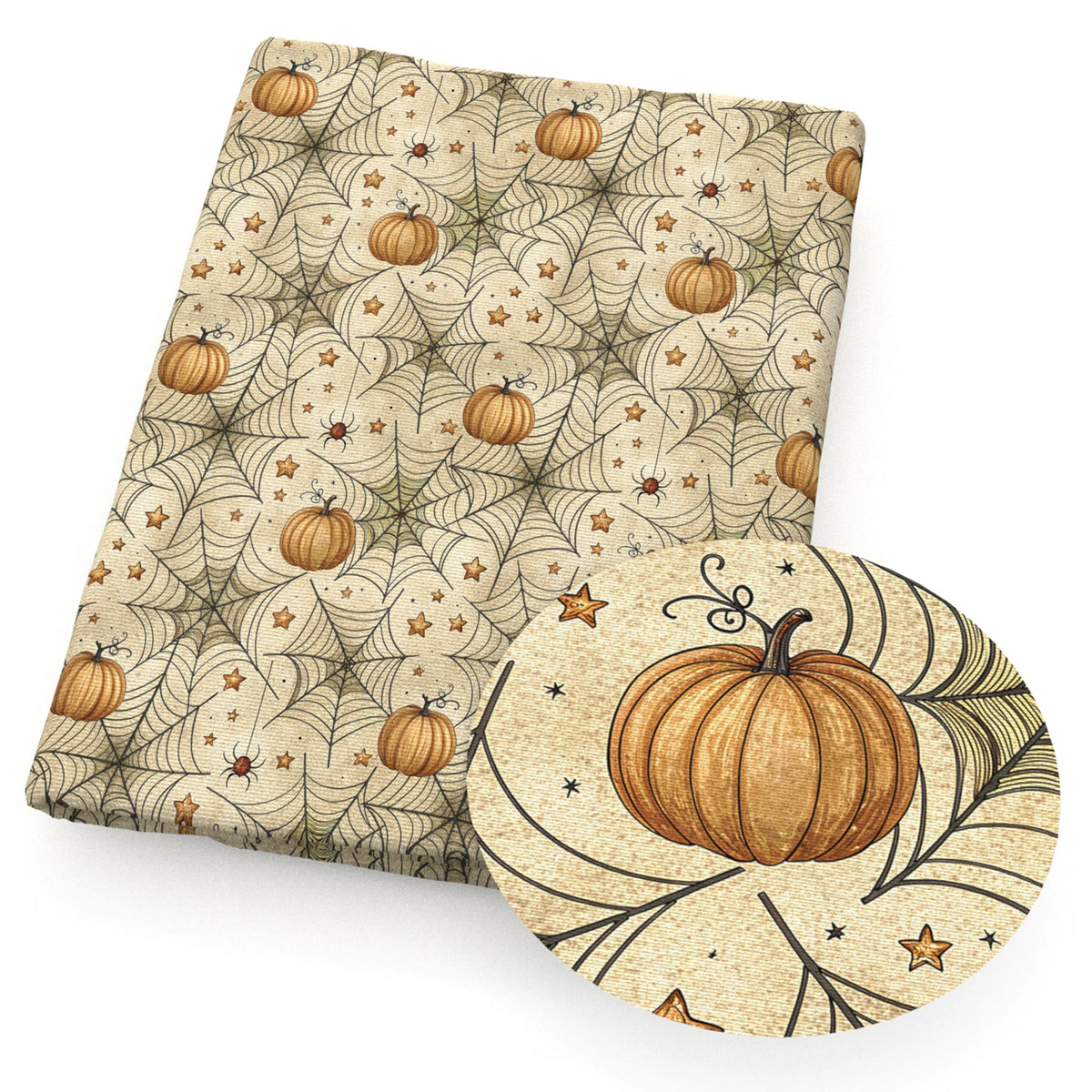 50*145cm Bat Pumpkin Halloween Polyester Cotton Fabric for Tissue Sewing Quilting Fabrics Needlework Material DIY Handmade